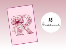 Load image into Gallery viewer, Planner Dashboard | Pink Letter Chinoiserie | A5 Rings