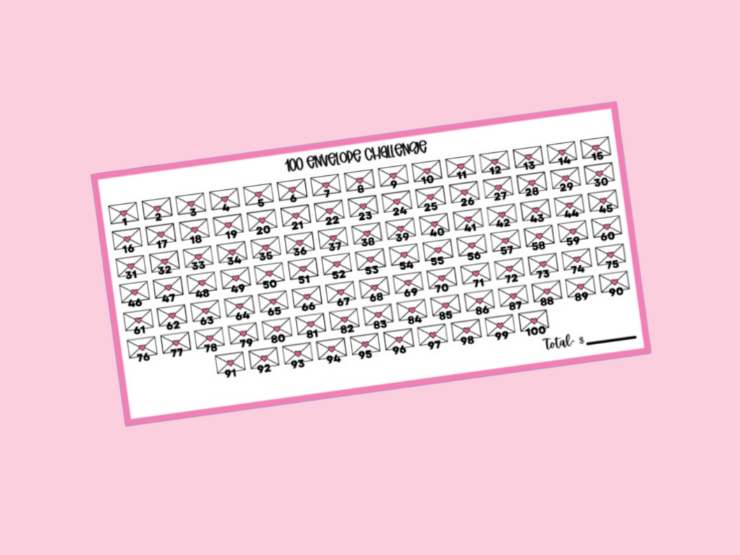 Savings Insert | 100 Envelope Challenge
