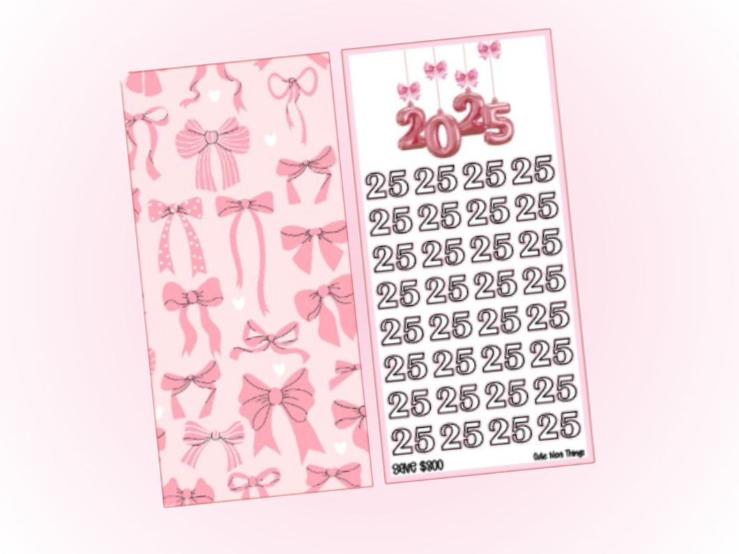 Savings Insert & Envelope Bundle | Pink Bow 2025 Savings