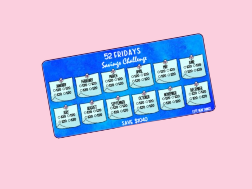 Savings Insert or Cash Envelope | 52 Fridays Post it