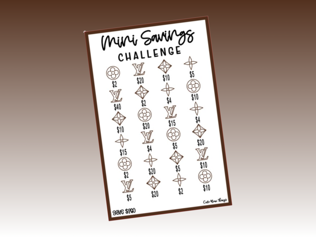 Savings Challenge or Envelope | A5 Rings | Brown LV