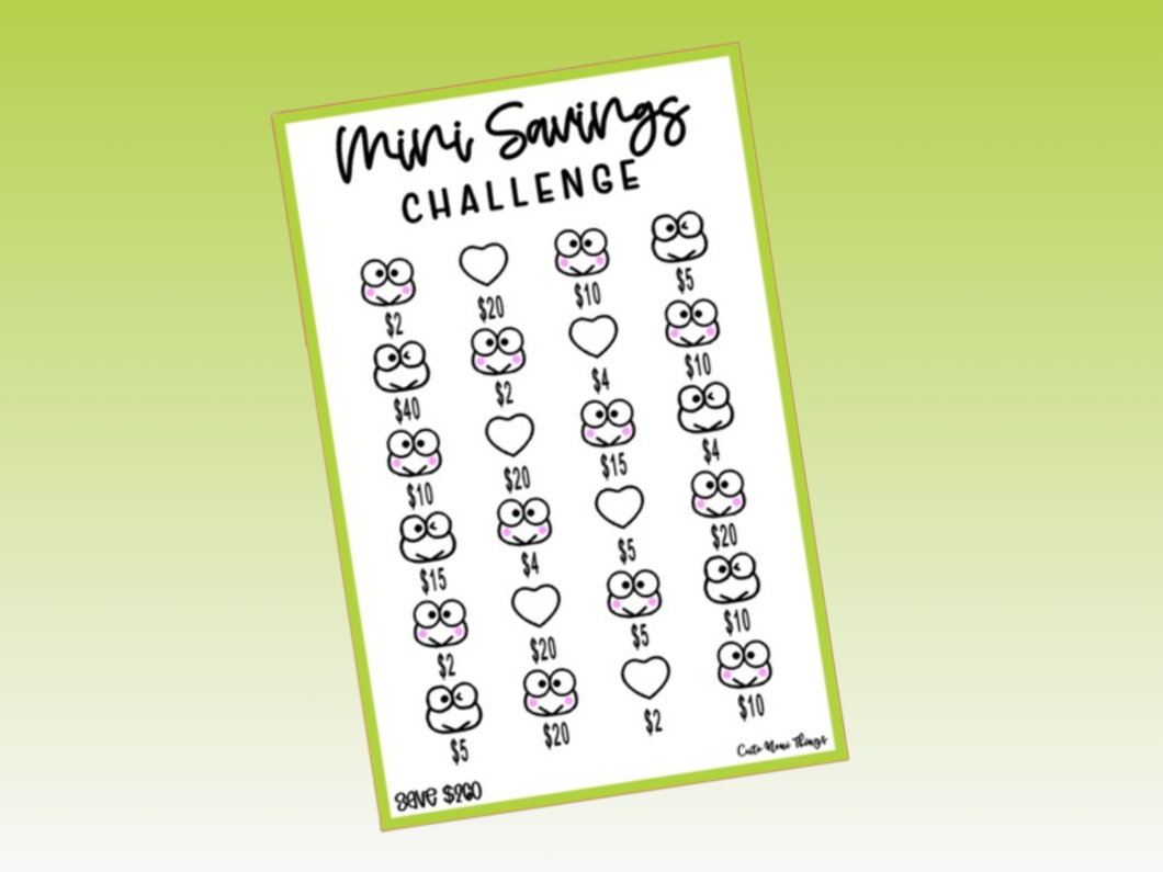 Savings Challenge or Envelope | A5 Rings | Keroppi Mini Savings