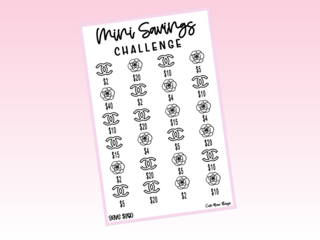 Savings Challenge or Envelope | A5 Rings | Pink CC
