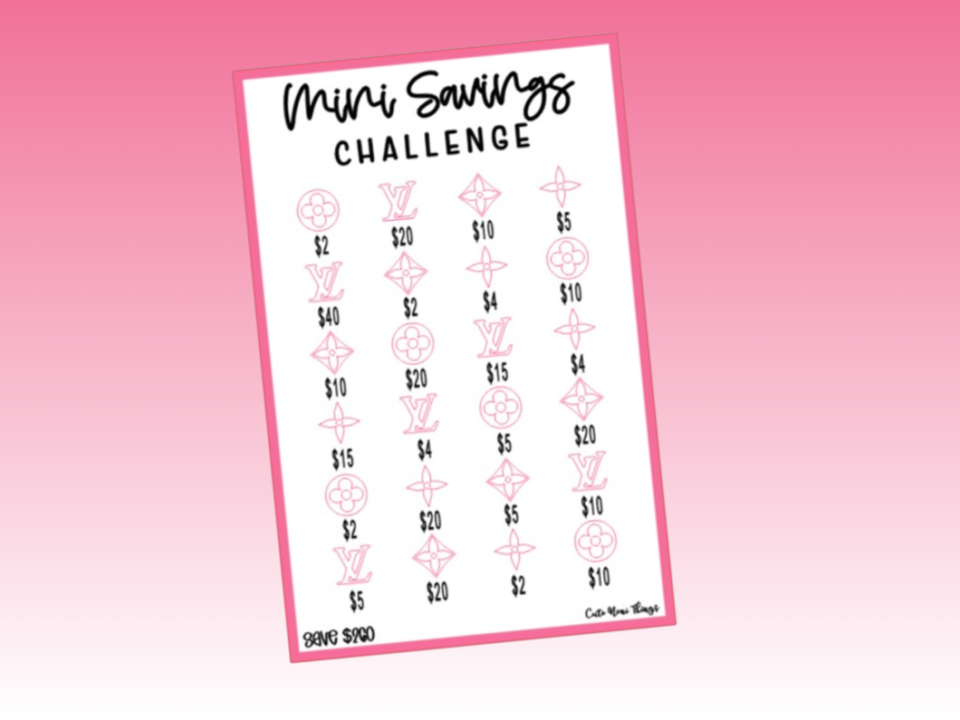 Savings Challenge or Envelope | A5 Rings | Pink LV