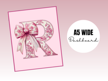 Load image into Gallery viewer, Planner Dashboard | Pink Letter Chinoiserie | A5 Wide Rings
