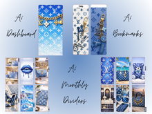 Load image into Gallery viewer, Monthly Dividers Bundle | A6 Rings | Blue L | Set of 15 | PRE-ORDER
