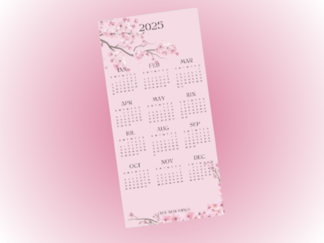 2025 Year at a glance | A6 Rings | Cherry Blossom