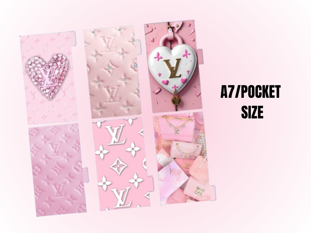 Cash Envelopes | Pink LV | Set of 6 | A7 Rings