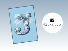 Load image into Gallery viewer, Planner Dashboard | Blue Letter Chinoiserie | A5 Rings
