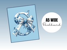 Load image into Gallery viewer, Planner Dashboard | Blue Letter Chinoiserie | A5 Wide Rings
