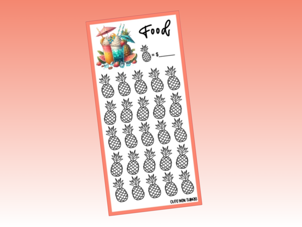 Savings Insert or Cash Envelope | Beach | Food