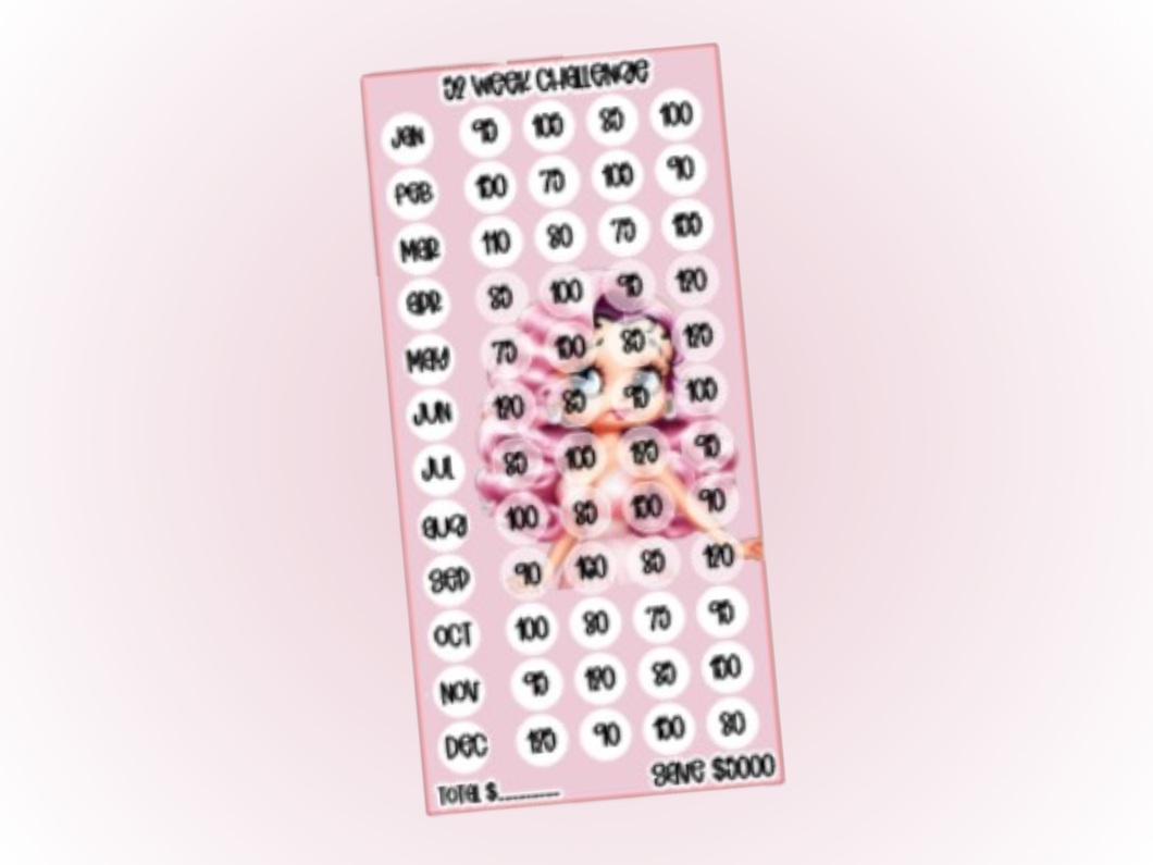 Savings Insert or Cash Envelope | Betty | 52 Week Challenge