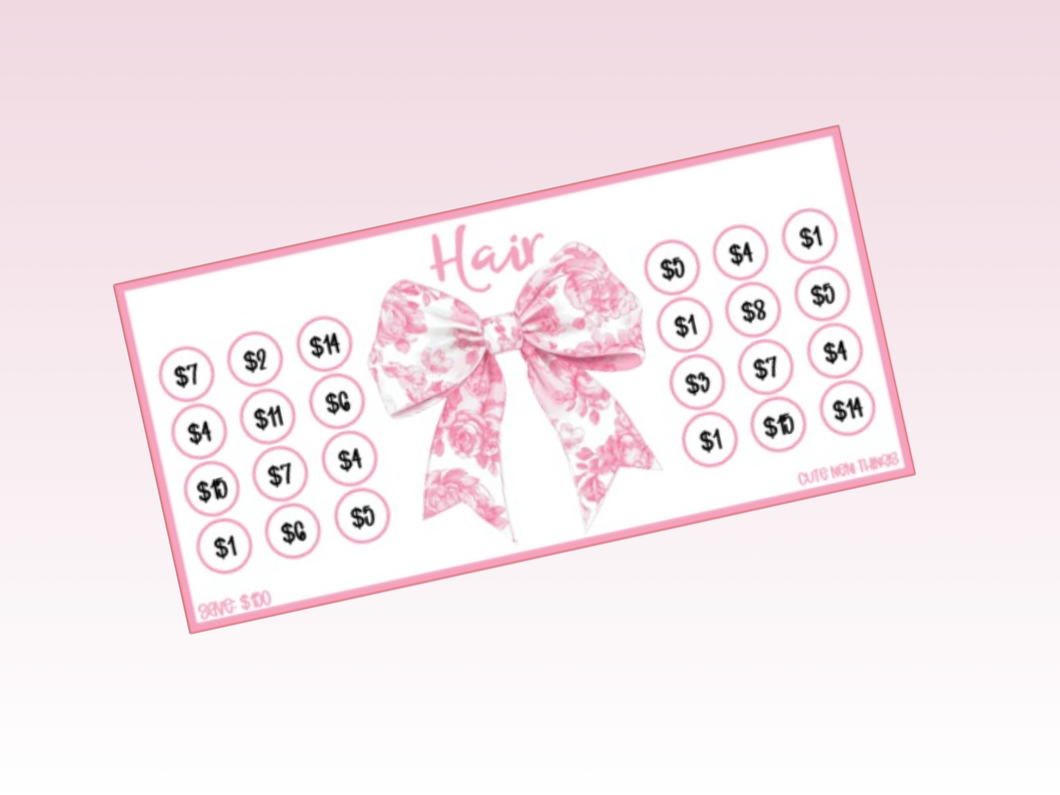 Savings Insert or Cash Envelope | Pink Chinoiserie | Hair