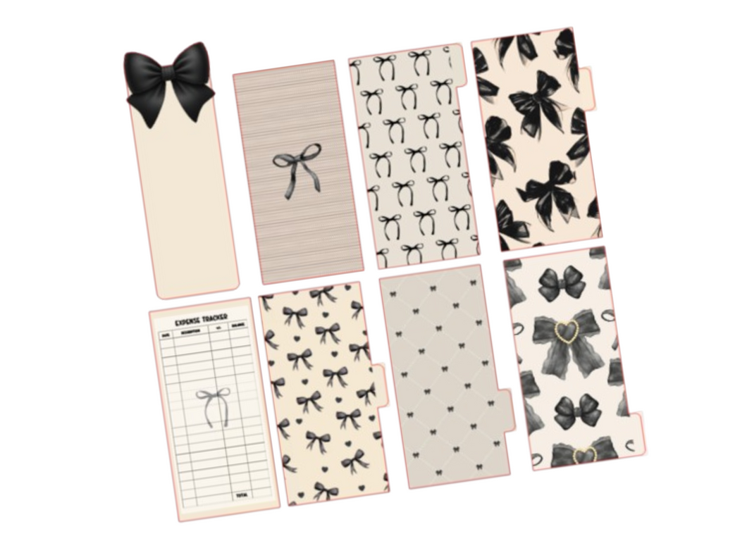 Budget Bundle | Black & Beige Bow Set | Set of 8