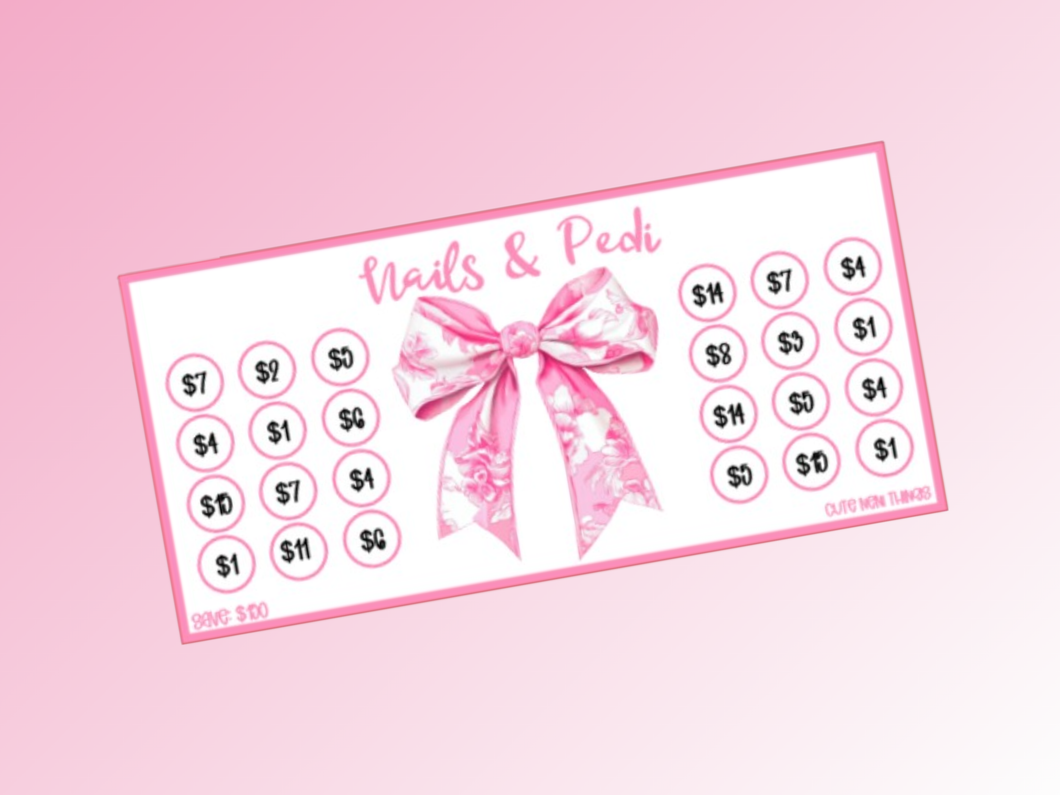Savings Insert or Cash Envelope | Pink Chinoiserie | Nails