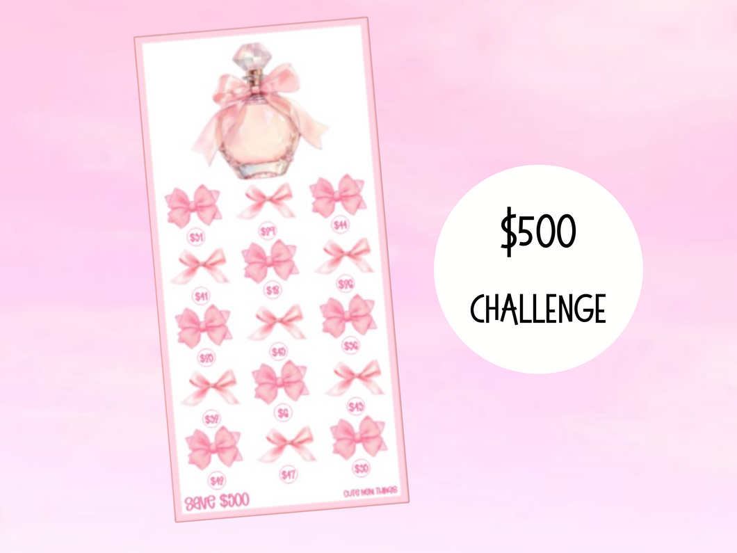 Savings Insert or Cash Envelope | Pink Bow | Perfume