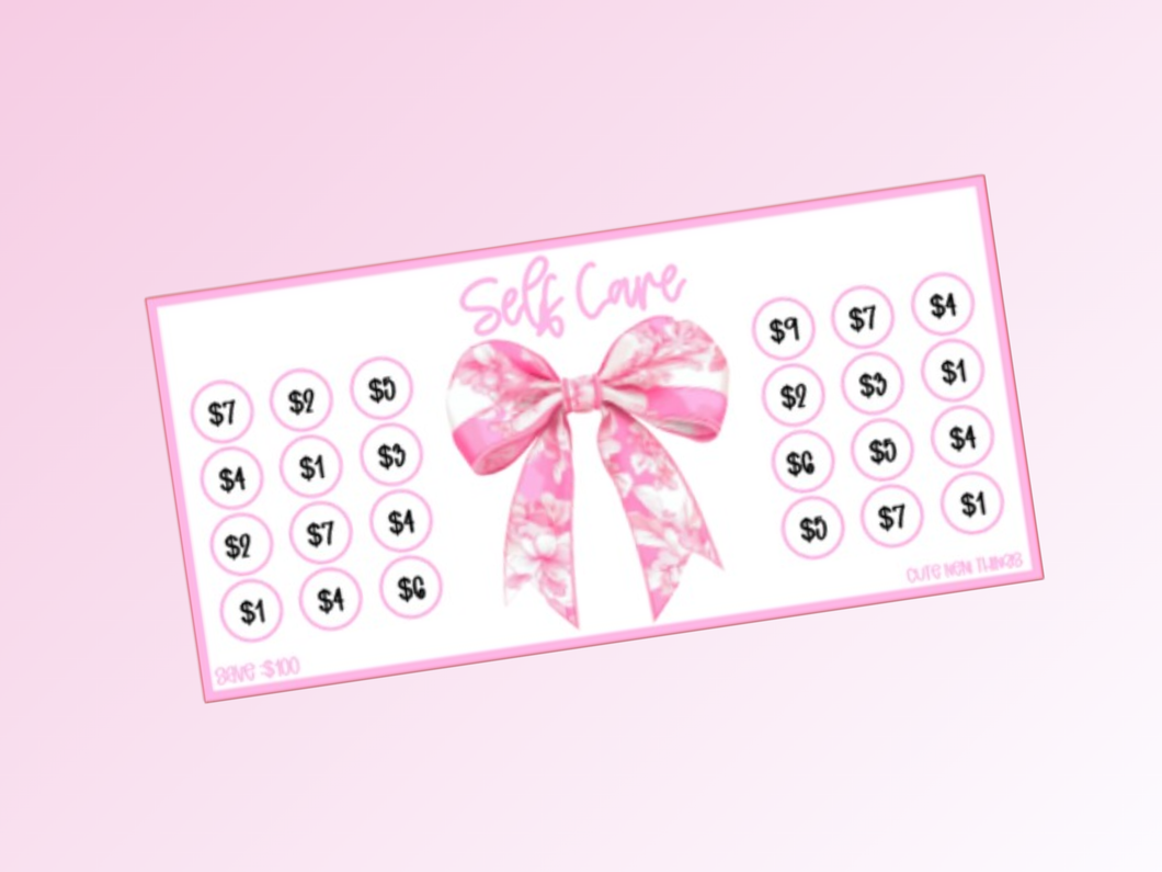 Savings Insert or Cash Envelope | Pink Chinoiserie | Selfcare