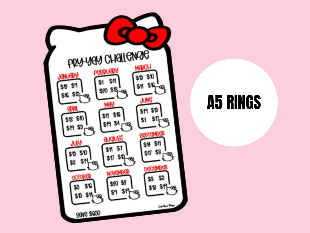 Saving Insert | A5 Rings | HK Shape | Fry-Yay Challenge Red