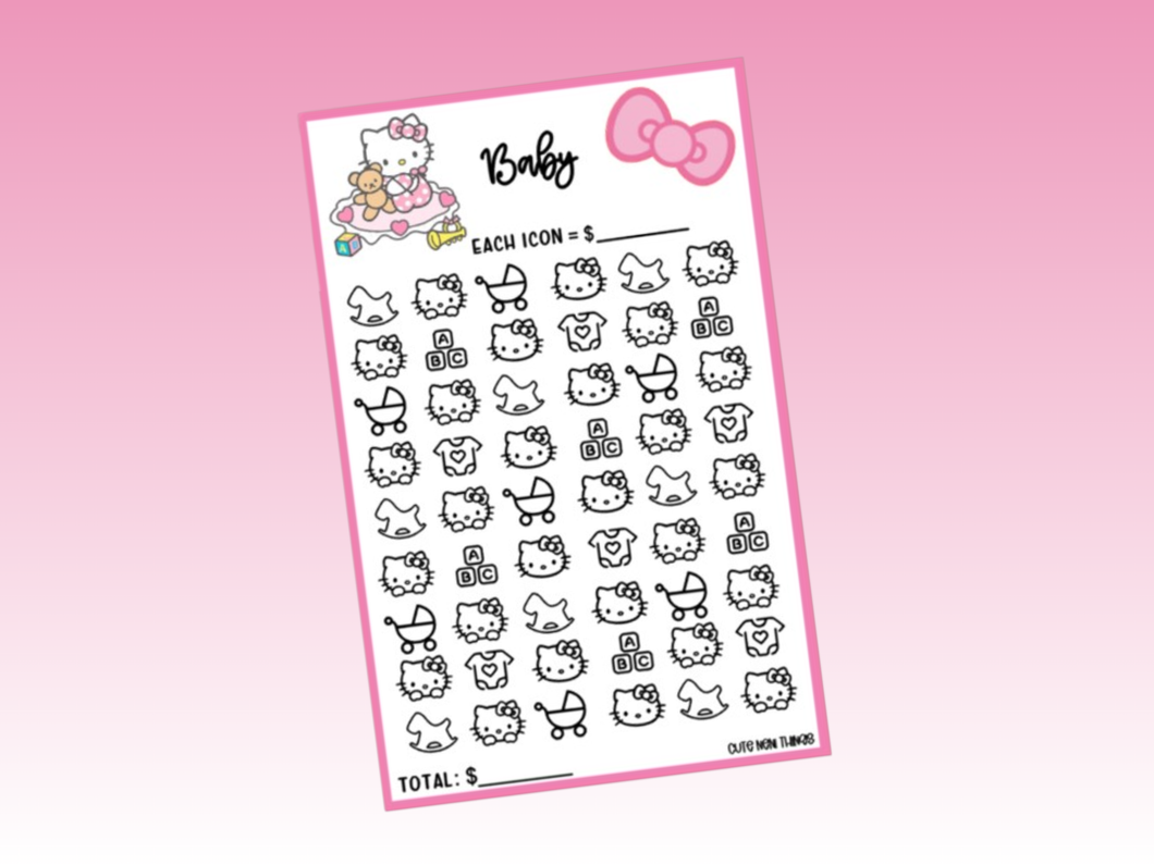 Savings Challenge or Envelope | HK | A5 Rings | Baby