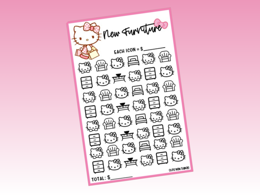Savings Challenge or Envelope | HK | A5 Rings | New Furniture