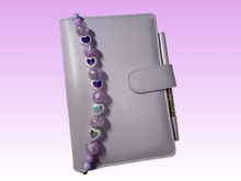 Load image into Gallery viewer, Purple Lace &amp; Hearts | Binder Chain Charm | Fits A6 Binders
