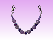 Load image into Gallery viewer, Purple Lace &amp; Hearts | Binder Chain Charm | Fits A6 Binders
