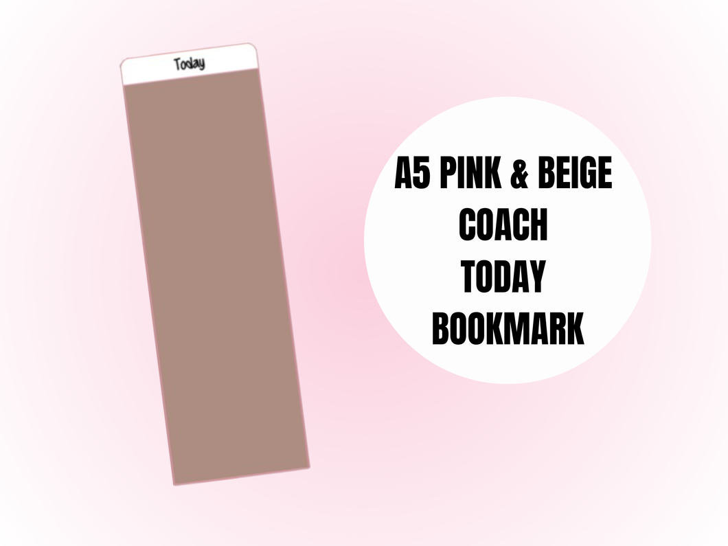 Binder Bookmark | A5 Rings | Pink & Beige Coach