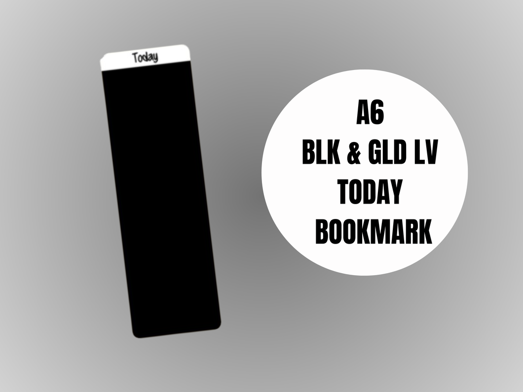 Binder Bookmark | A6 Rings | Black & Gold | Today