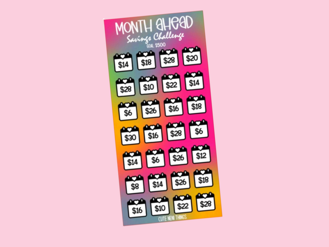 Savings Insert or Cash Envelope | Month Ahead