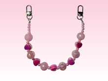 Load image into Gallery viewer, Pink Lace Hearts | Binder Chain Charm | Fits A6 Binders
