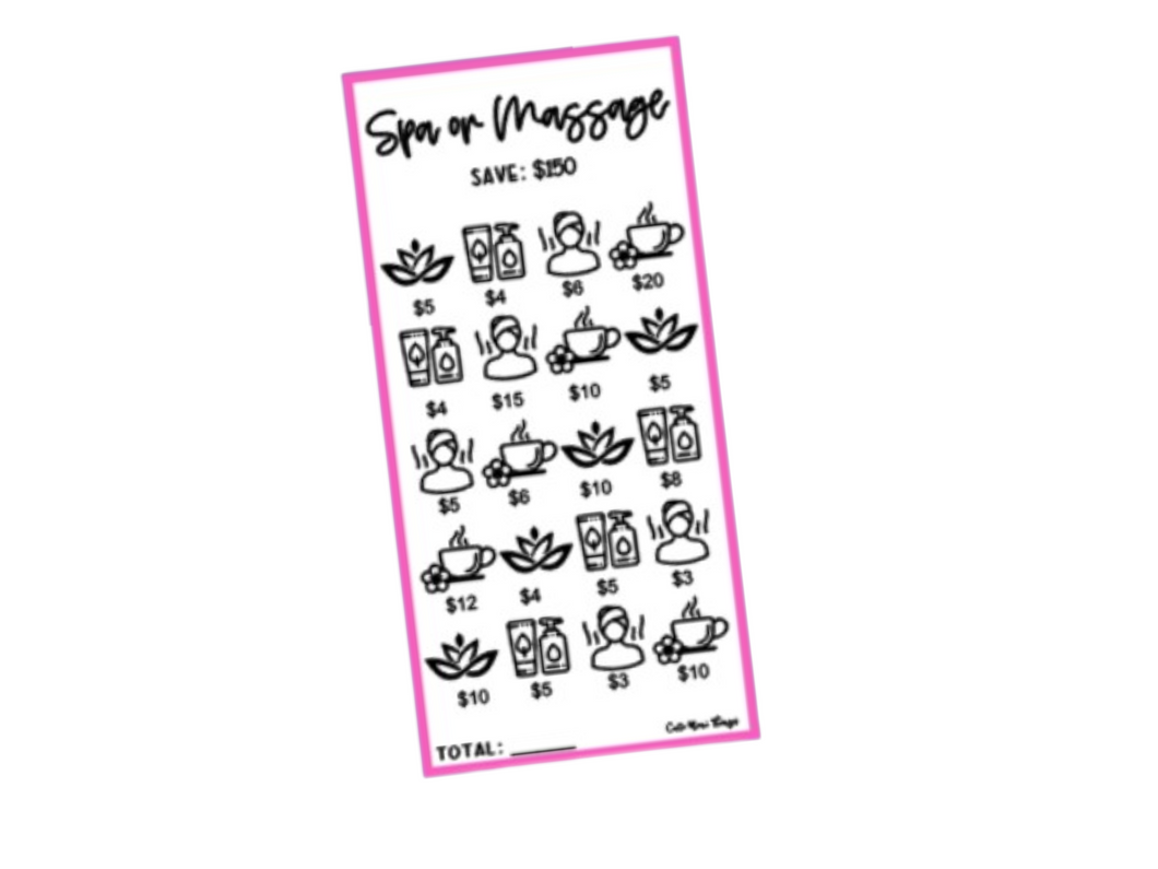 Savings Insert or Cash Envelope | Square | Spa/Massage