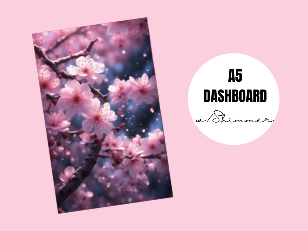 Binder Dashboard or Envelope | Cherry Blossom w/ Shimmer | A5 Rings
