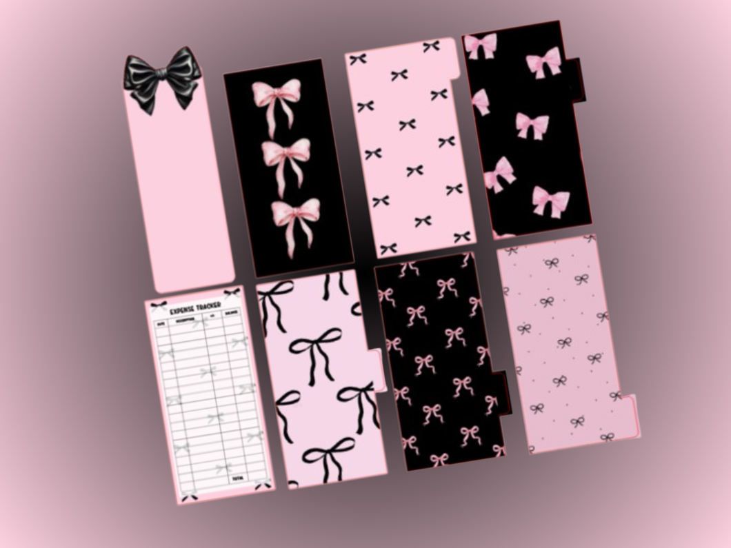 Budget Bundle | Pink & Black Bow Set | Set of 8