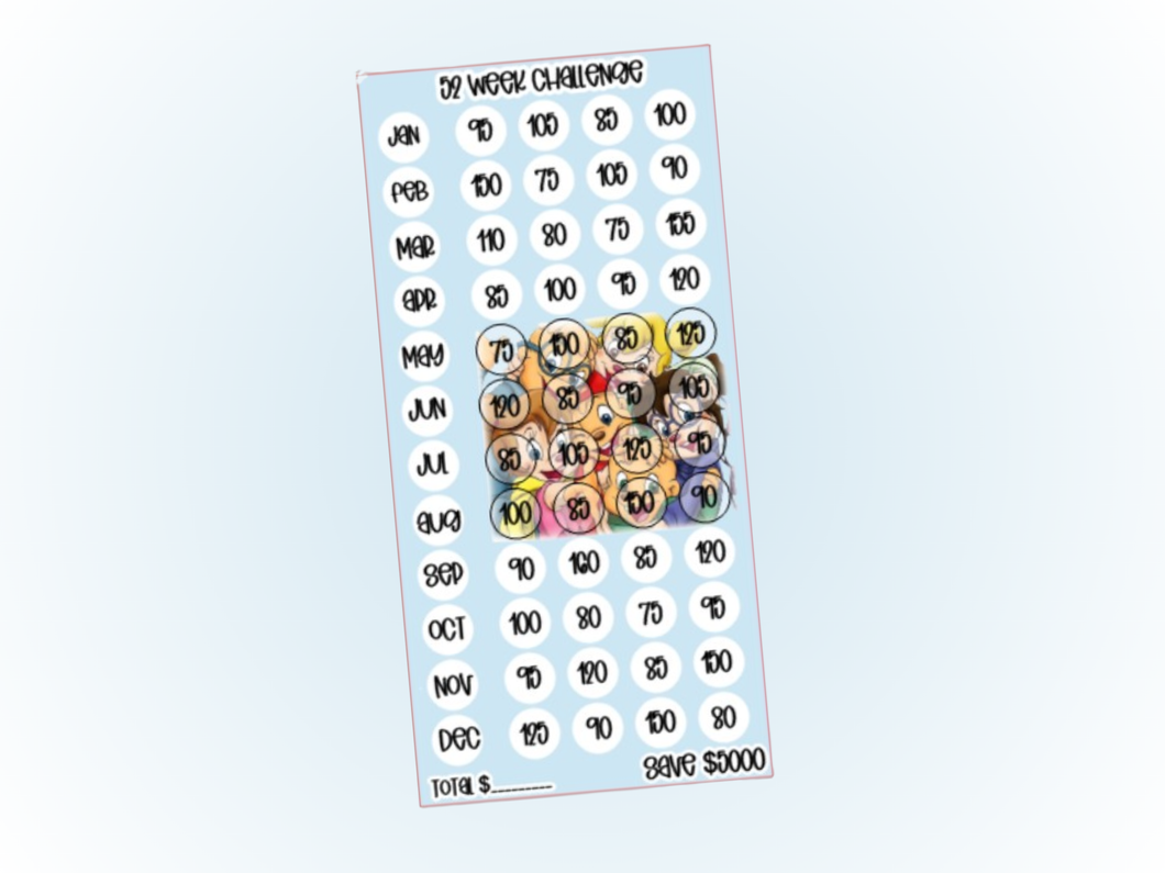 Savings Insert or Cash Envelope | Chipmunks | 52 Week Challenge