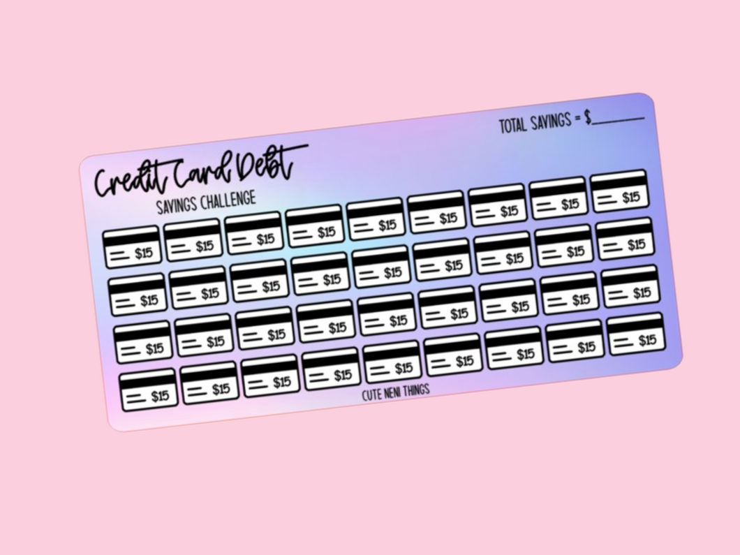 Savings Insert or Cash Envelope | Credit Card Debt