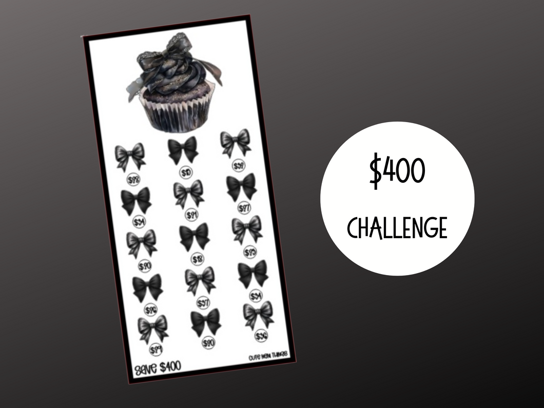 Savings Insert or Cash Envelope | Black Bow | Cupcake