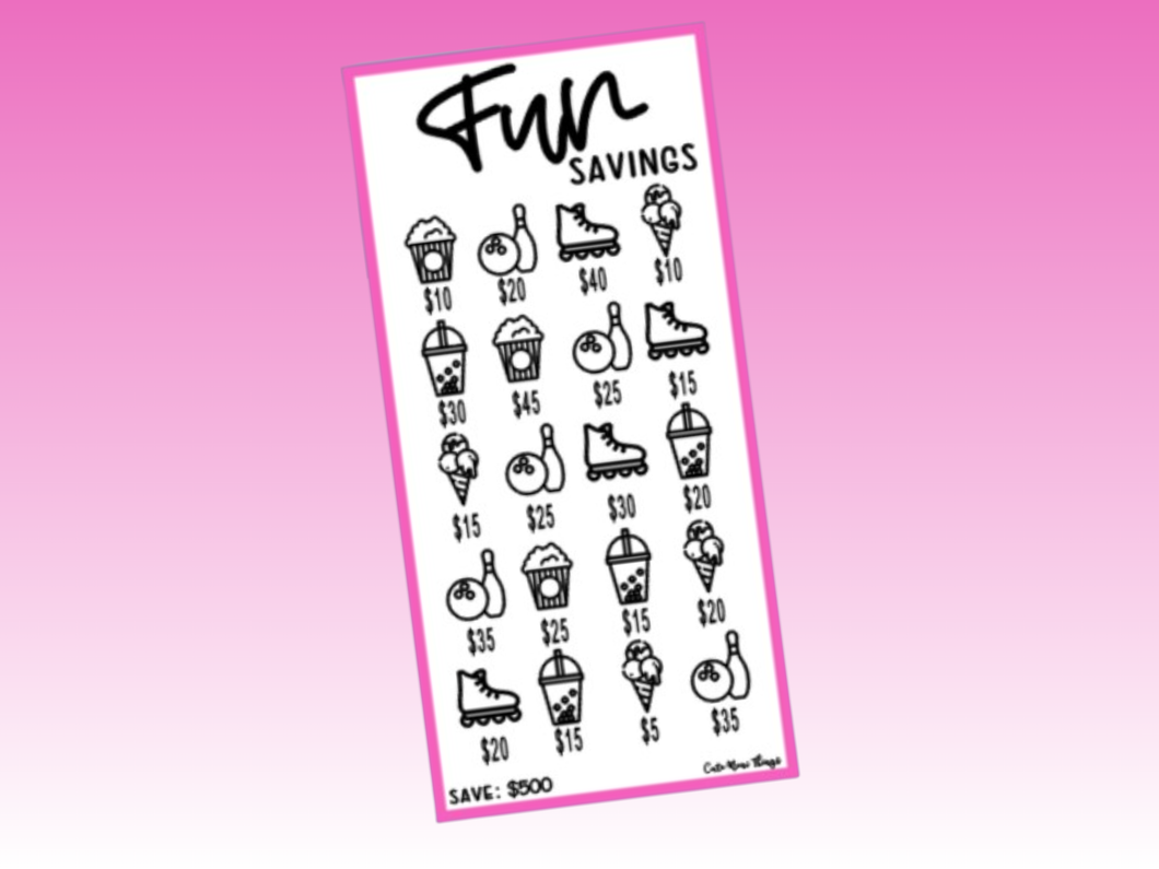 Savings Insert or Cash Envelope | Square | Fun Savings