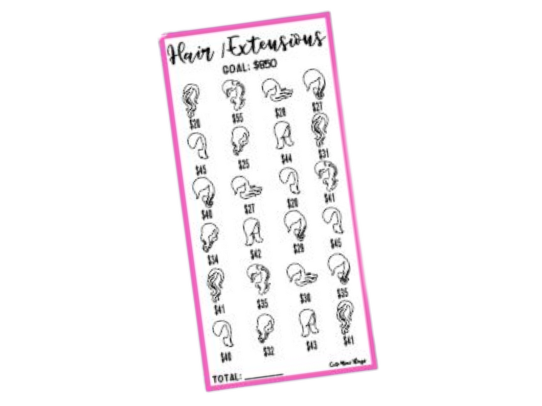Savings Insert or Cash Envelope | Square |Hair/Extensions