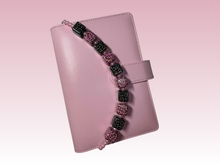 Load image into Gallery viewer, Pink &amp; Brown Leopard Print | Binder Chain Charm | Fits A6 Binders
