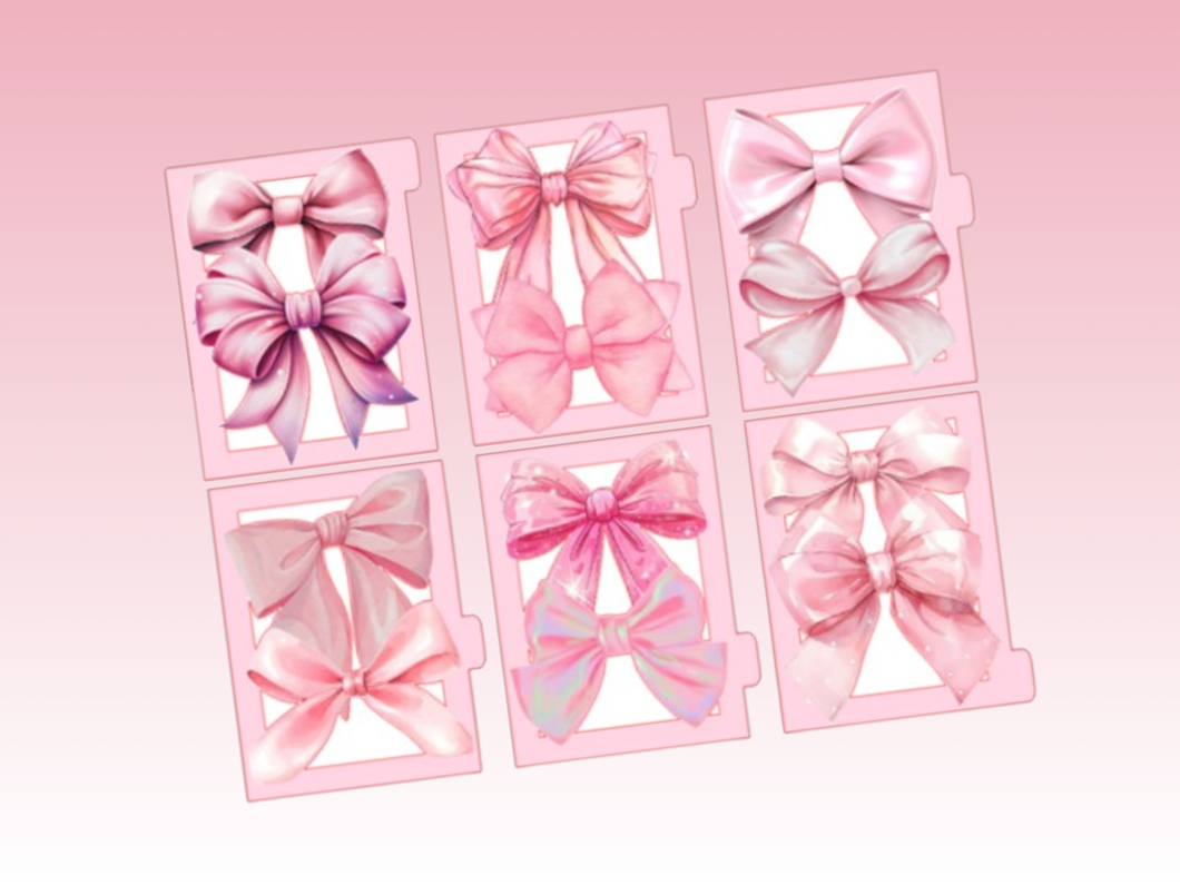 Planner Dashboards | Micro Discs | Pink Bow Dividers | Set of 6