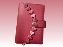 Load image into Gallery viewer, Pink Hearts | Binder Chain Charm | Fits A6 Binders
