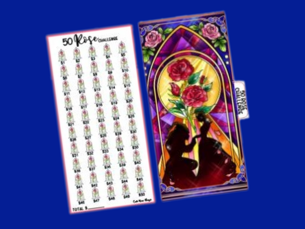 Savings Challenge & Envelope Bundle | Beauty & the Beast | 50 Rose Challenge