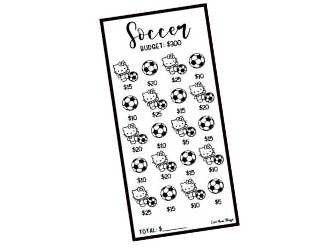 Savings Insert or Cash Envelope | Square | Soccer