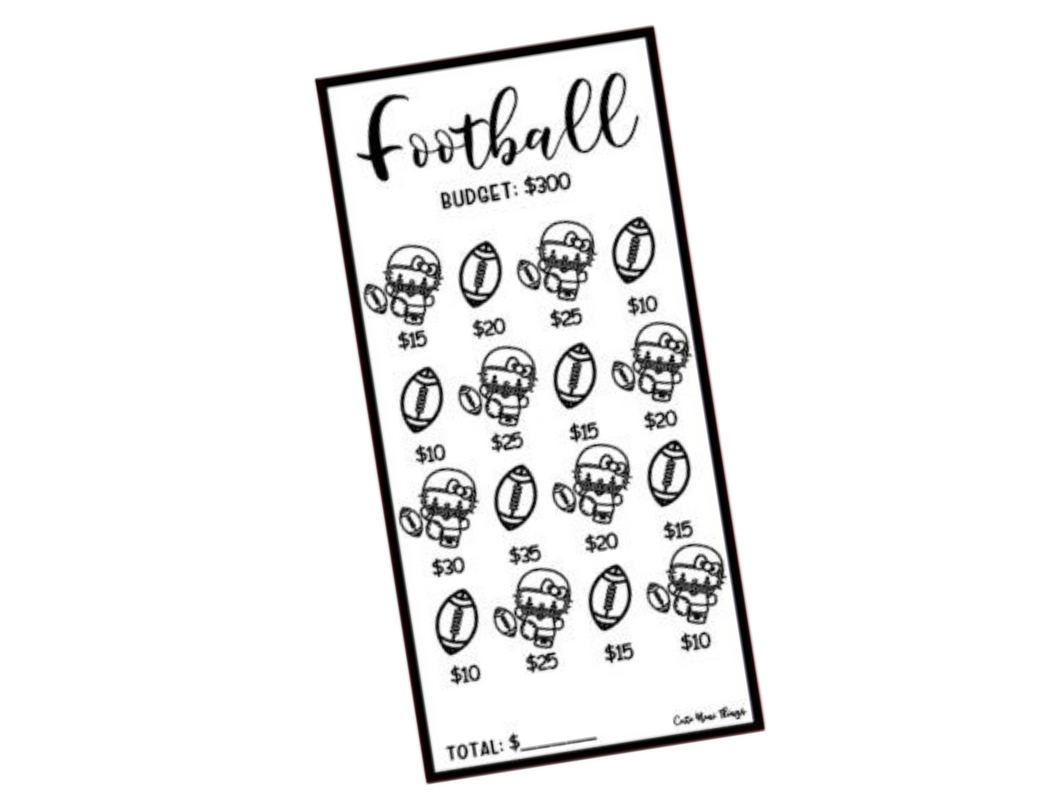 Savings Insert or Cash Envelope | Square | Football